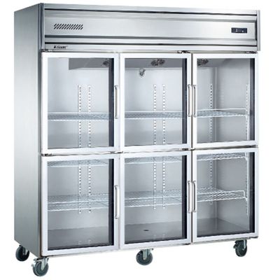 1350L Sechs-Glas-Türen Gefrierschrank für Restaurant