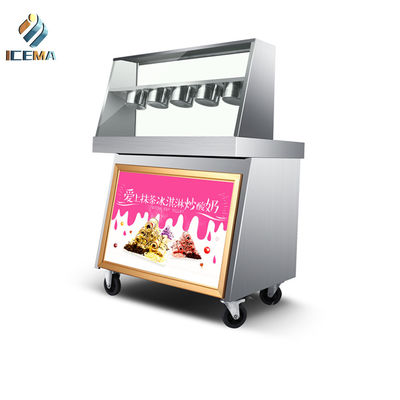 Handels-Fried Ice Cream Roll Maker-Maschinen-doppelte Wannen