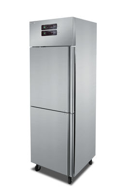 0-8 Grad 2-türiger aufrechter Kühlschrank mit Gefrierfach nebeneinander Edelstahl 400 Liter für Restaurant