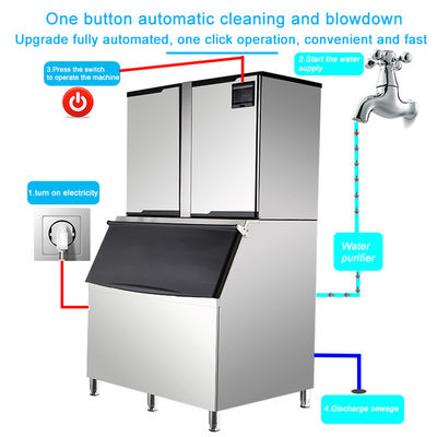 Maßgeschneiderte Abmessungen Eiswürfelmachmaschine mit R404a / R507a Kühlmittel