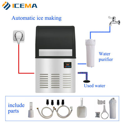 80kg / 24H Eiswürfelbereiter Maschine Kommerziell Automatisch Für Home Restaurant Shop Trinkbar
