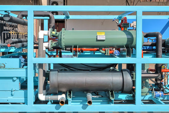 Luft/Wasserkühlung 20 Tonnen Block-Eismaschine kundenspezifisches Industrie-Eis 85,5 kW