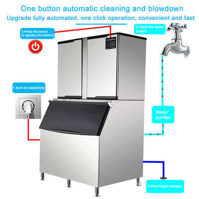 Emerson-Kompressor ICEMA Automatische 1-Tonnen-Eiswürfelmaschine für die Eisproduktion
