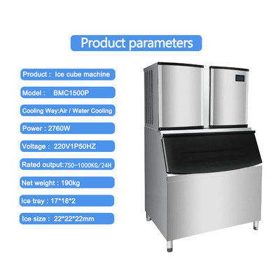 kaufen Kommerzielle Eiswürfelmaschine 1000KG/24H 3000W 1 Tonne für Kaffeebar/Restaurant/Hotels online manufacture