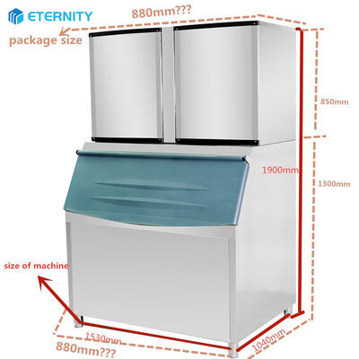kaufen Luftkühlmaschine Gewerbliche Eiswürfelmaschine mit einer Tageskapazität von 900 kg 24 Stunden Kühlmittel R404a Eisausrüstung online manufacture