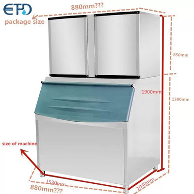 kaufen Luftkühlmaschine Gewerbliche Eiswürfelmaschine mit einer Tageskapazität von 900 kg 24 Stunden Kühlmittel R404a Eisausrüstung Online-Herstellung