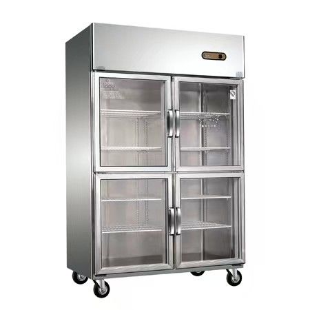 Professionelle Kühlschrank mit vier Türen aufrechtem Edelstahl-Kühlschrank und Gefrierschrank