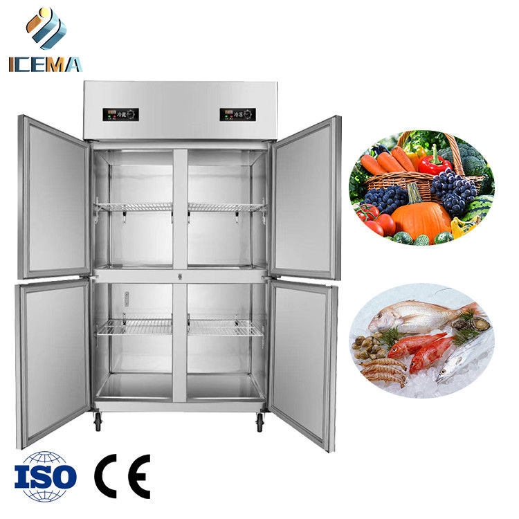 -18~-0 & 0~8 Grad 4 Türen Gewerblicher Einfrierschrank 1230mm Länge 680mm Breite 1970mm Höhe