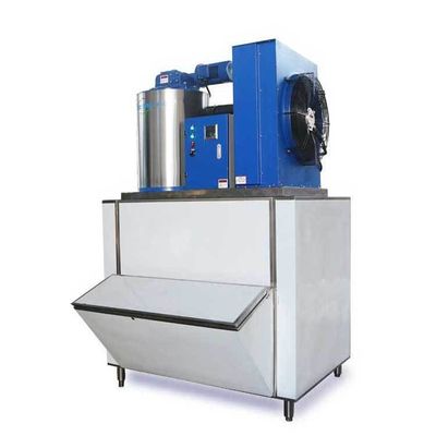 Guter Preis Wasserkühlung Kondensationsweg 1000kg Flach-Eis-Machmaschine mit Eislager Online
