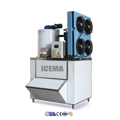 Guter Preis 3.6KW Industrielle tragbare Eisflachmaschine für Fische 1T/2T/3T/5T Flach-Eismaschine Online