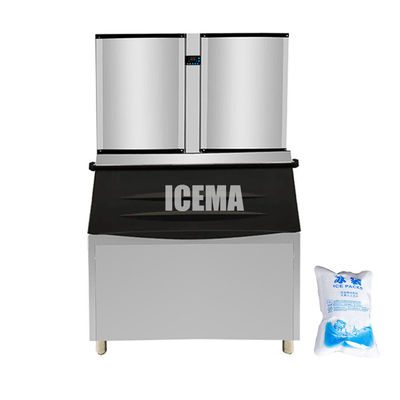 Emerson-Kompressor ICEMA Automatische 1-Tonnen-Eiswürfelmaschine für die Eisproduktion