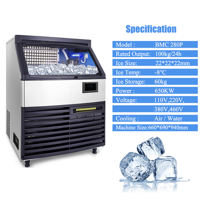 Gewerblicher Eiswürfelbereiter 36kg Lagerung Automatisch 240V 110V 220V